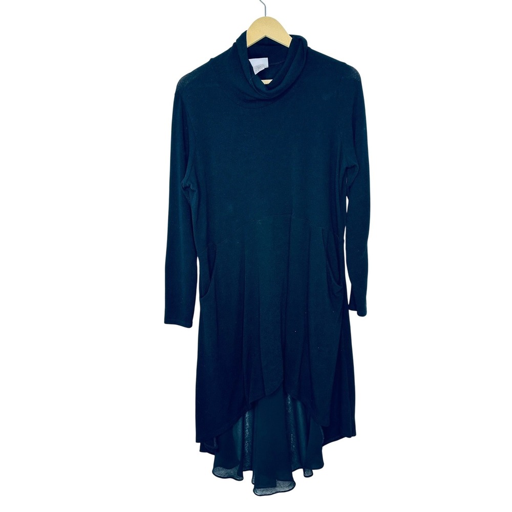Soft Surroundings Tunic‎ Dress Womens Large Black Lagenlook